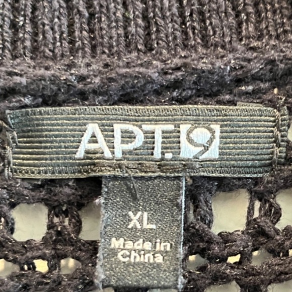 Apt. 9 Women's Y2K Black Open Knit Boho Fairy Cropped Bolero Sweater Size XL - Picture 8 of 10